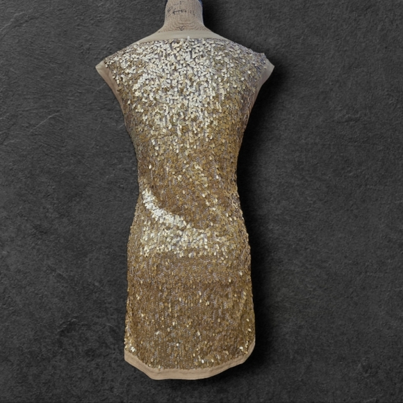 Laundry by Shelli Segal L.A Gold  All Sequin Shift Dress, Size 2 - Picture 4 of 8